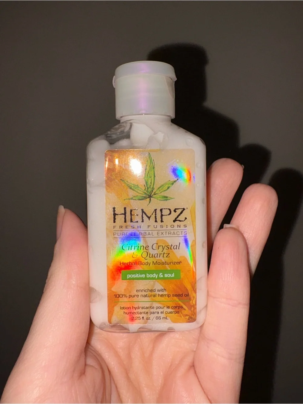 Hempz Citrine Crystal & Quartz Herbal Body Moisturizer - White with Gold Label